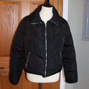 Juniors Large Black Puffer Coat - Hot Kiss Brand